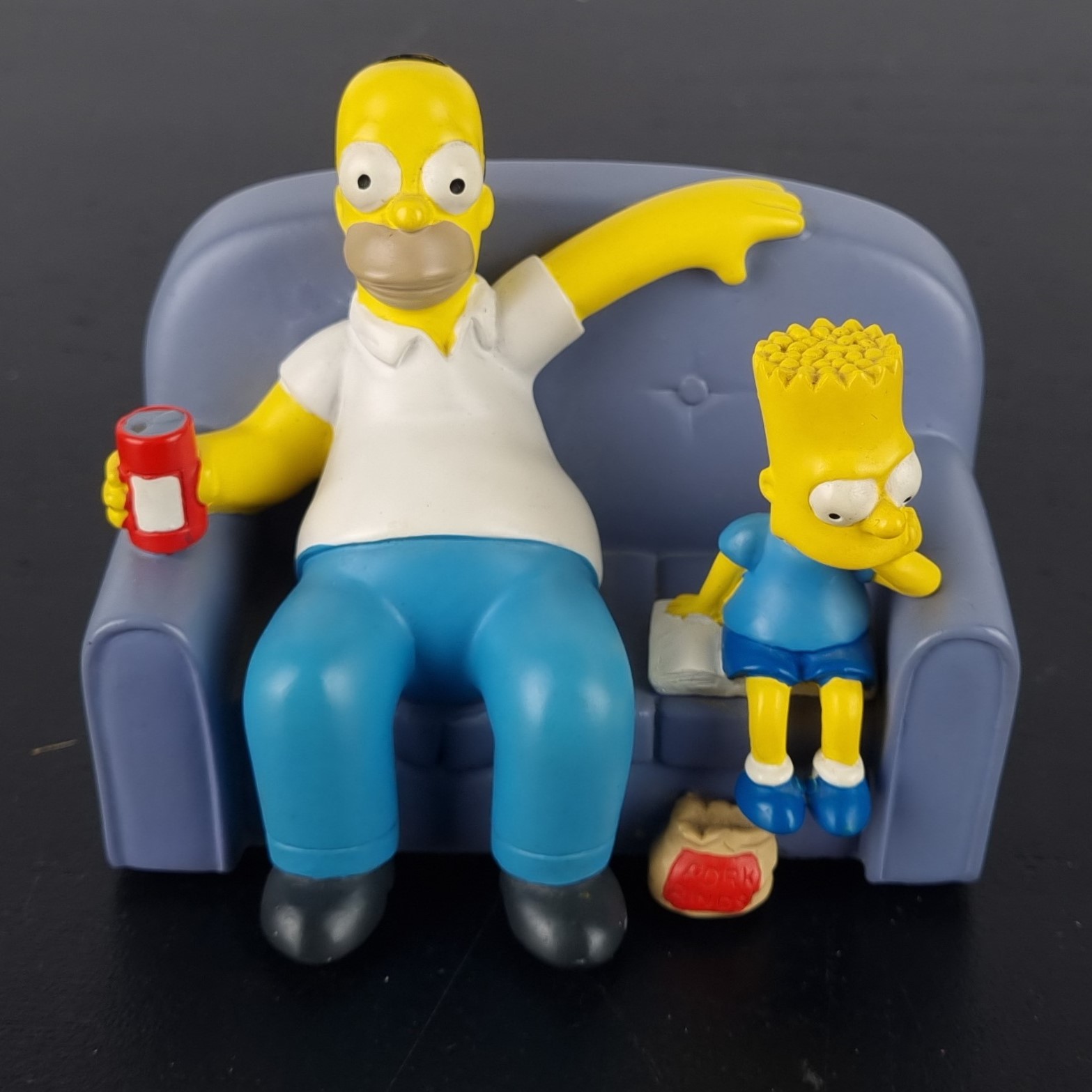 Bart and Homer watching tv figurine